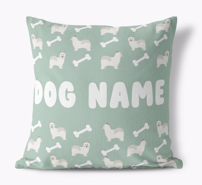 Bone Pattern: Personalised {breedFullName} Canvas Cushion 